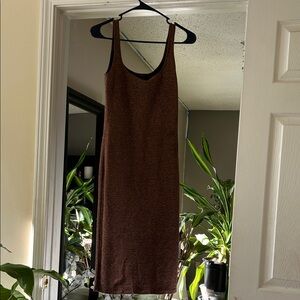 Forever 21 Shimmering Brown Midi Dress